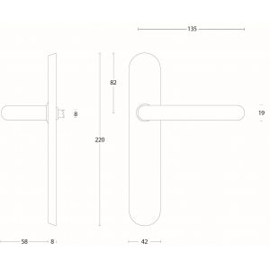 Intersteel Living 0576 deurkruk Rond diameter 19 mm verdekt blind RVS 0035.057611