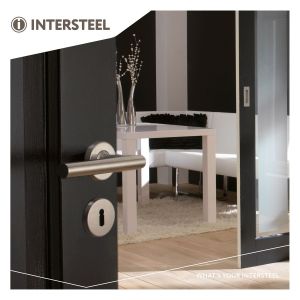 Intersteel Living 0583 deurkruk recht Hoek 90 graden diameter 19 mm op rozet met ring met veer RVS 0035.058302