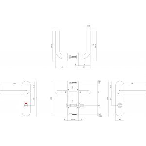 Intersteel Essentials 1226 deurkruk Recht basic op ovaal schild verdekt 170x40 mm WC 63/8 mm RVS geborsteld 0035.122665