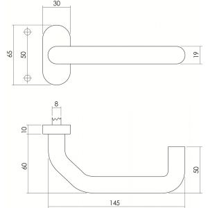 Intersteel Essentials 1236 deurkruk verkropt op rozet ovaal staal dubbel geveerd RVS met PC 0035.123605