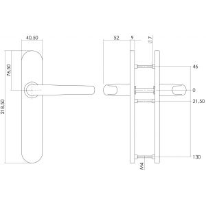 Intersteel Essentials 1294 deurkruk Sabel op verdekt schild blind met nokken 7 mm RVS EN 1906/4 0035.129411