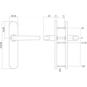 Intersteel Essentials 1294 deurkruk Sabel op verdekt schild blind met nokken 7 mm RVS EN 1906/4 0035.129411