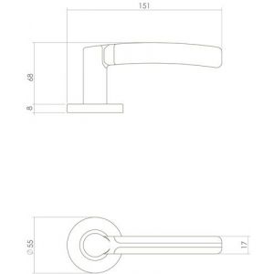 Intersteel Exclusives 1323 deurkruk Elegant Fusion op geveerde stalen rozet met nokken diameter 55x8 mm RVS EN 1906/4 0035.132302