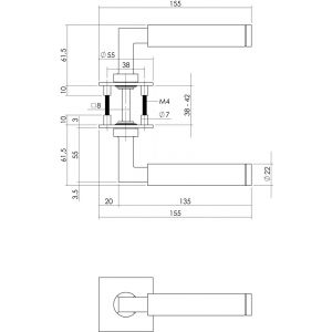 Intersteel Essentials 3423 sleutelplaatje staal verdekt met magneet en nokken diameter 55x3 mm RVS 0035.342316