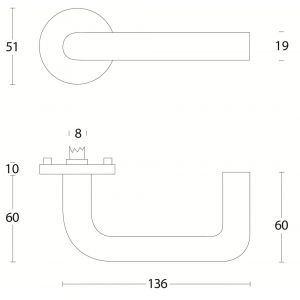 Intersteel Living 1956 deurkruk Rond met geveerde rozet ATP RVS 0035.195602