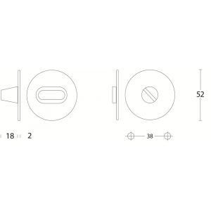 Intersteel Living 3409 WC-sluiting 8 mm rond plat 50x2 mm zonder venster RVS 0035.340999