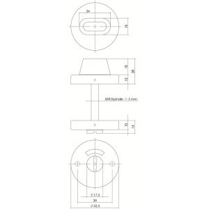 Intersteel Living 3410 WC-sluiting 5 mm staal verdekt diameter 53x10 mm RVS 0035.341057