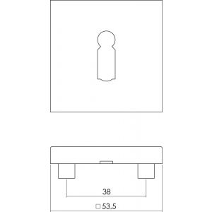 Intersteel Living 3510 sleutelplaatje staal verdekt met nokken vierkant 53x53x8 mm RVS 0035.351016