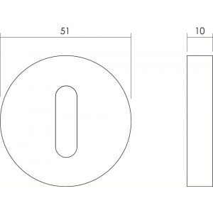 Intersteel Essentials 3715 sleutelplaatje kunststof verdekt met nokken diameter 51x10 mm ATP RVS 0035.371516