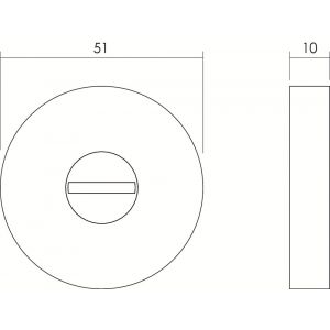 Intersteel Essentials 3715 WC-sluiting 8 mm kunststof verdekt met nokken diameter 51x10 mm ATP RVS 0035.371560