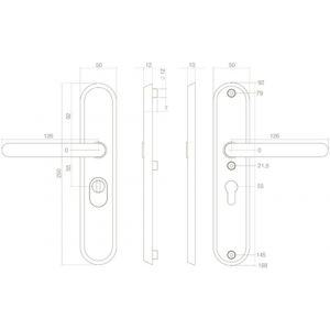 Intersteel Essentials 3785 SKG3 veiligheids schilden geveerd kruk-kruk profielcilindergat 55 mm met kerntrek beveiliging RVS 0035.378529