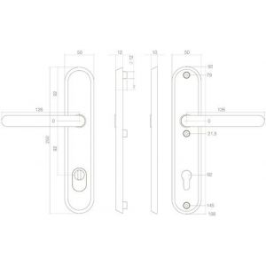 Intersteel Essentials 3785 SKG3 veiligheids schilden geveerd kruk-kruk profielcilindergat 92 mm met kerntrek beveiliging RVS 0035.378549