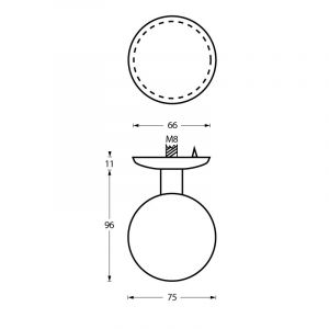 Intersteel Essentials 3930 voordeurknop bol diameter 75 mm M8 RVS 0035.393080