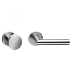 Intersteel 3939 knop-kruk garnituur rechts recht Hoek 90 graden met profielcilindergat plaatje RVS 0035.393905A