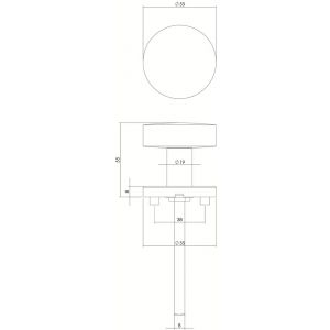 Intersteel Living 3945 knop centrisch vast op rozet EN 1906/4 0035.394512