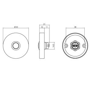 Intersteel Essentials 3990 beldrukker rond verdekt diameter 53x10 mm RVS 0035.399040