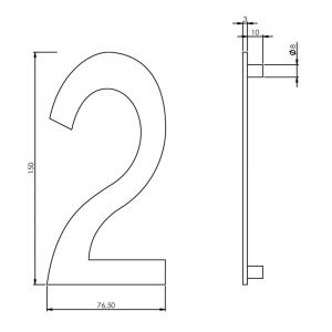 Intersteel Essentials 4020 huisnummer 2 150 mm RVS 0035.402042