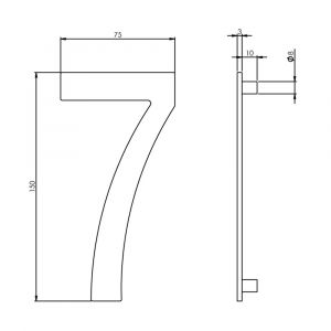 Intersteel Essentials 4020 huisnummer 7 150 mm RVS 0035.402047