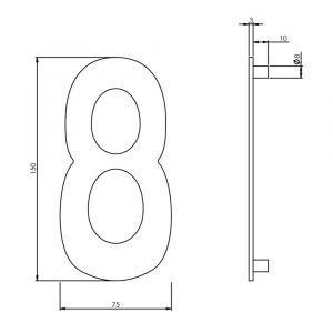 Intersteel Essentials 4020 huisnummer 8 150 mm RVS 0035.402048