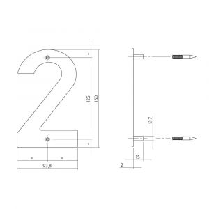 Intersteel Essentials 4020 huisnummer 2 150x2 mm RVS 0035.402072