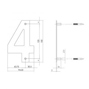 Intersteel Essentials 4020 huisnummer 4 150x2 mm RVS 0035.402074