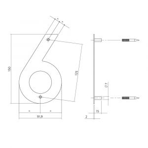 Intersteel Essentials 4020 huisnummer 6 150x2 mm RVS 0035.402076