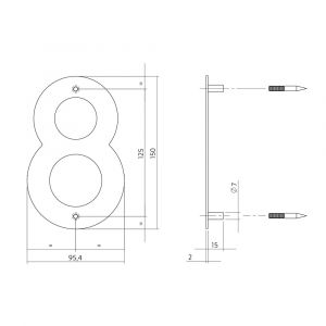 Intersteel Essentials 4020 huisnummer 8 150x2 mm RVS 0035.402078