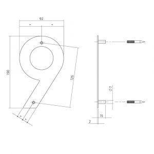 Intersteel Essentials 4020 huisnummer 9 150x2 mm RVS 0035.402079