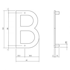 Intersteel Essentials 4026 huisletter B 100 mm RVS 0035.402602