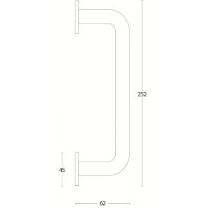 Intersteel Living 4321 deurgreep 252x62x19 mm RVS 0035.432120