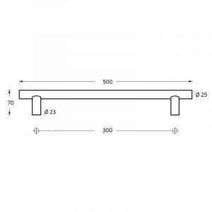 Intersteel Essentials 4325 deurgreep per stuk T-vorm 500x70x25 mm hart op hart 300 mm RVS 0035.432521