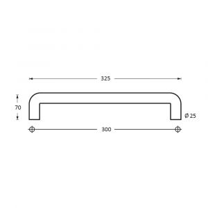 Intersteel Essentials 4333 deurgreep per stuk U-vorm 325x70x25 mm hart op hart 300 mm RVS 0035.433311