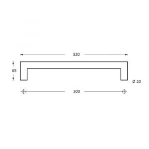 Intersteel Essentials 4335 deurgreep per stuk recht-90 graden 320x65x20 mm hart op hart 300 mm RVS 0035.433511