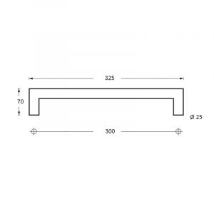 Intersteel Essentials 4336 deurgreep per stuk recht-90 graden 325x70x25 mm hart op hart 300 mm RVS 0035.433611