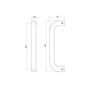 Intersteel Essentials 4340 deurgreep per stuk U-vorm 330x80x30 mm hart op hart 300 mm RVS 0035.434011