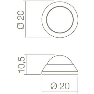 Intersteel Essentials 4421 deurstop bol diameter 20 mm wandmontage RVS 0035.442150