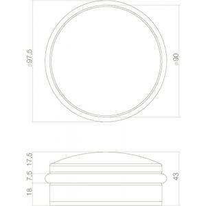 Intersteel Essentials 4421 deurstop Puck 90x43 RVS 0035.442170