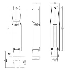 Intersteel Essentials 4440 deurvastzetter met voetrem groot 180x36 mm RVS 0035.444000