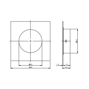 Intersteel Essentials 4476 schuifdeurkom 4-kant 52/85 mm RVS 0035.447670