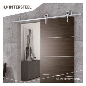 Intersteel Living 4501 schuifdeursysteem 2 meter hangrollen met open wiel 255 mm roestvast staal 0035.450123