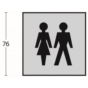 Intersteel Living 4601 pictogram zelfklevend vierkant 76x76 mm WC dames en heren RVS 0035.460122