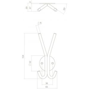 Intersteel Living 6950 hoed-Jashaak dubbel op rond rozet RVS 0035.695033