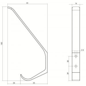 Intersteel Living 6950 kapstokhaak afgerond RVS 0035.695040