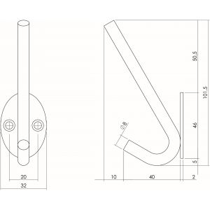 Intersteel Living 6950 hoed- en jashaak ovaal RVS 0035.695062