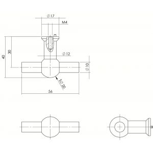 Intersteel Living 8510 meubelknop T-vorm recht 20 mm RVS 0035.851071