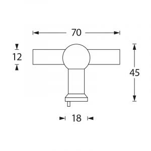 Intersteel Essentials 8510 meubelknop T-vorm recht 22 mm RVS 0035.851072