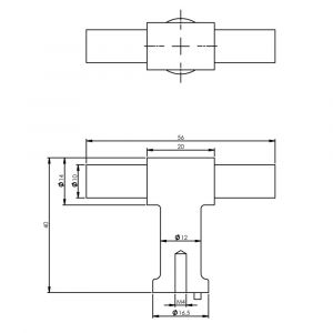 Intersteel Essentials 8510 meubelknop T-vorm 20 mm recht-recht RVS 0035.851081