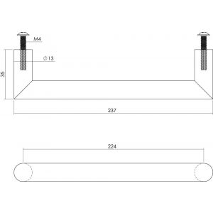 Intersteel Essentials 8926 meubelgreep hoek 892655 90 graden diameter 13x224 mm RVS 0035.892655