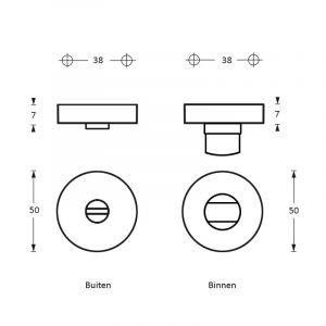 Intersteel Essentials 3224 WC-sluiting 8 mm kunststof verdekt diameter 49x7 mm PVD messingkleur 0050.322460