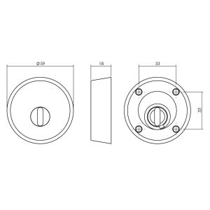 Intersteel Living 3755 SKG3 veiligheids rozet rond voor oplegsloten met kerntrek beveiliging messing titaan PVD 0050.375599